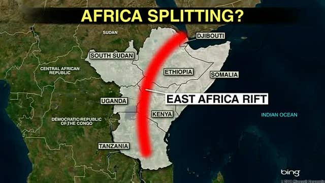 Weather, seismic activity could split Africa into two landmasses