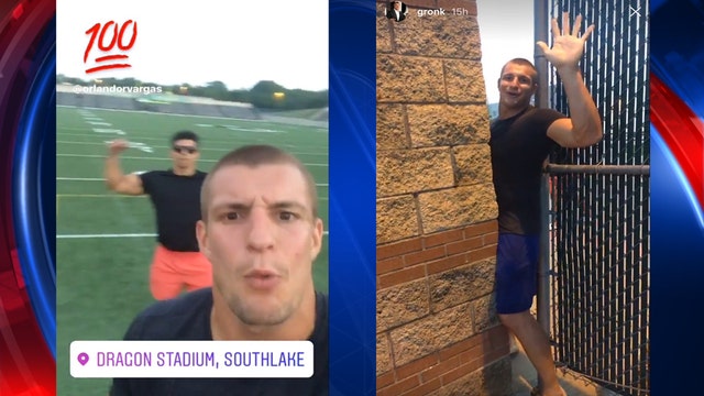 Rob Gronkowski sneaks into North Texas high school stadium