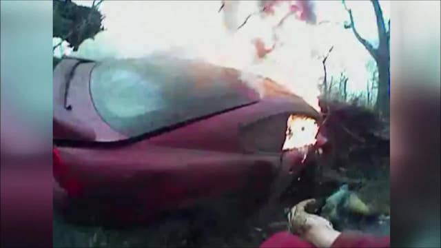 VIDEO: Deputy saves injured driver from burning car