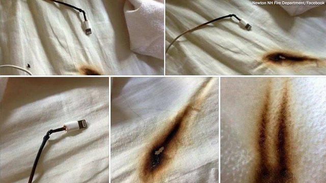 Check the location of children's cellphone charger, fire department warns