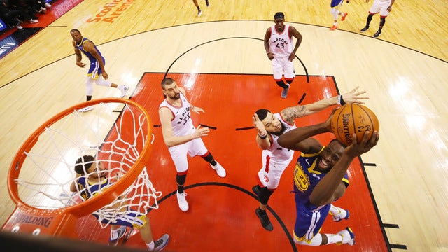 Warriors beat Raptors 109-104 to even NBA Finals