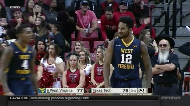 No. 6 West Virginia rallies to beat Texas Tech 80-76