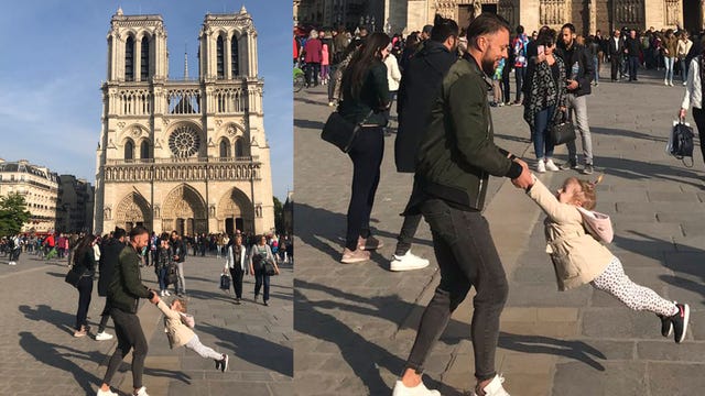 Notre Dame fire: Search for 'father and daughter' captured in touching photo before blaze goes viral