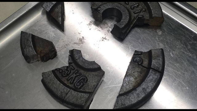 Man gets body part stuck in a weight at the gym