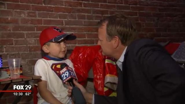 Young boy sells cookies and lemonade to help Houston