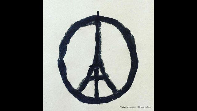 Eiffel Tower peace symbol goes viral following deadly Paris terror attacks