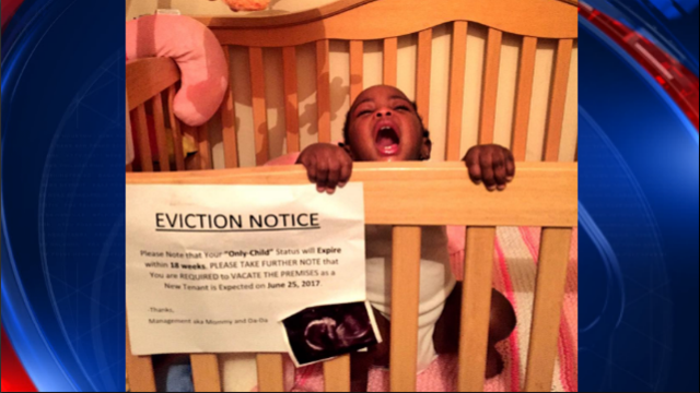 Expectant Atlanta mom serves eviction notice to toddler