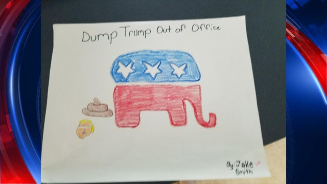 Md. boy draws GOP elephant defecating on Trump's head, receives 100 percent on assignment