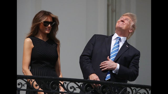 Trump watches eclipse from White House