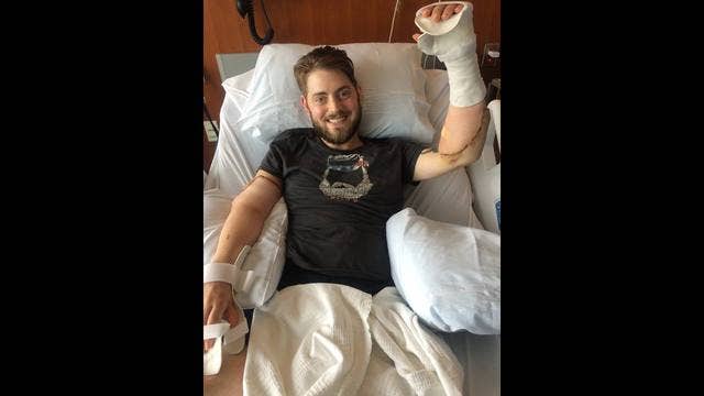Veteran, arm transplant recipient says he can now hold fiancée's hand