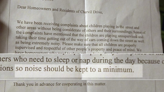 Polk Co. HOA asks parents to keep kids quiet outside