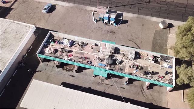 Homeless encampment found on top of Phoenix car wash