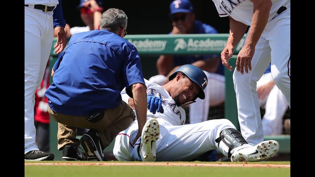 Gomez injured in Rangers' 3-1 loss to Yankees
