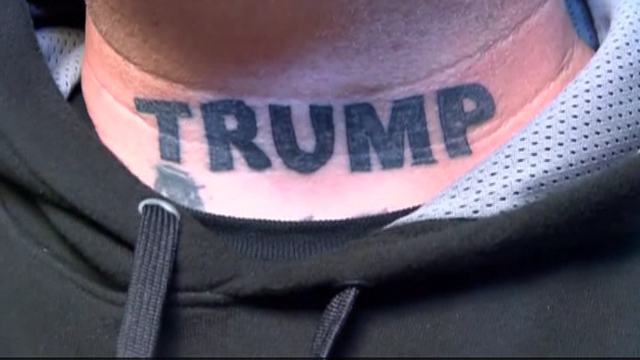 Man tattoos 'Trump' on neck to show support for President