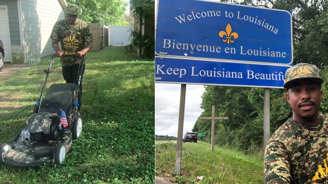Man completes tour around country mowing lawns for veterans in 50 states as thank you for service