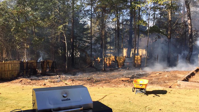 Did spontaneous combustion start a backyard fire?