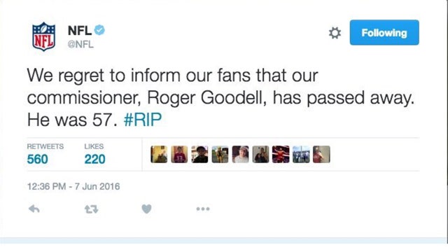 NFL Twitter account hacked