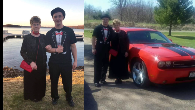High school senior takes his grandmother to prom