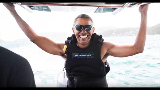 Barack Obama hits the waves