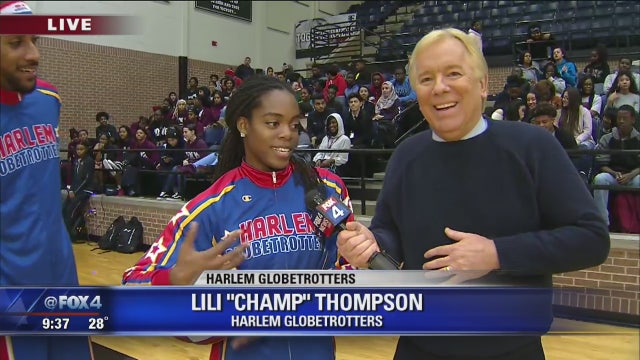 Harlem Globetrotters show off tricks at Mansfield Timberview