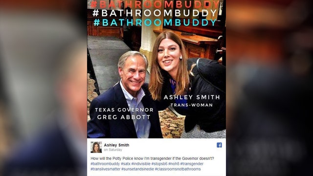 Transgender Texan posts photo with Abbott to decry bill
