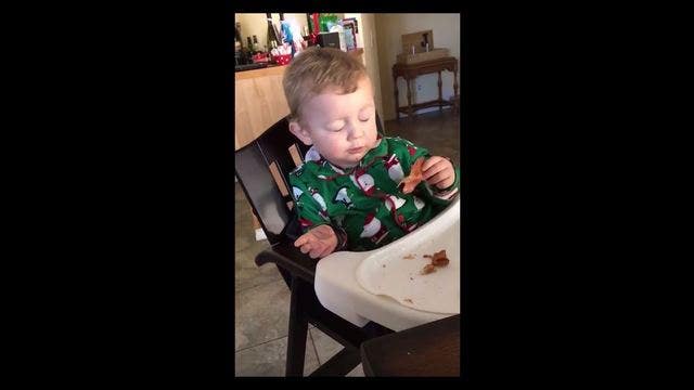 VIDEO: Baby's first taste of bacon is quite hilarious