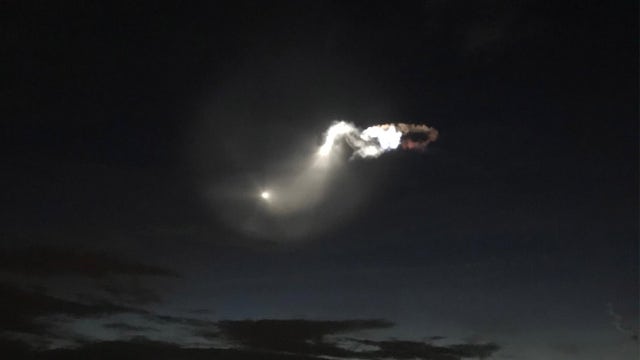 Early morning SpaceX launch leaves dazzling display in sky