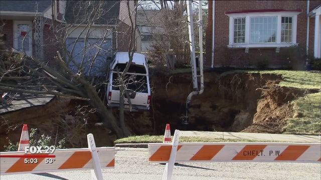 Boil water advisory issued after sinkhole opens in Glenside