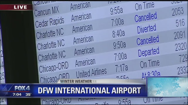 Snow storms in the east affecting air travel