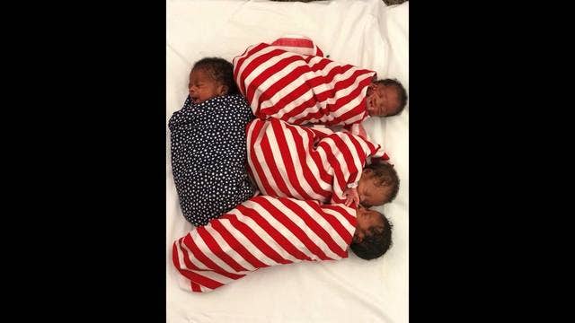 Four for July 4th: Houston couple welcomes quadruplets home from the hospital