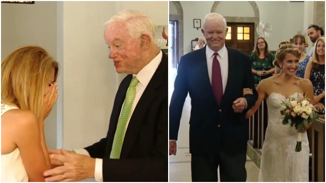 Bride escorted down aisle by man who received her father's donated heart