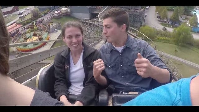 Watch: Man proposes to girlfriend on a roller coaster