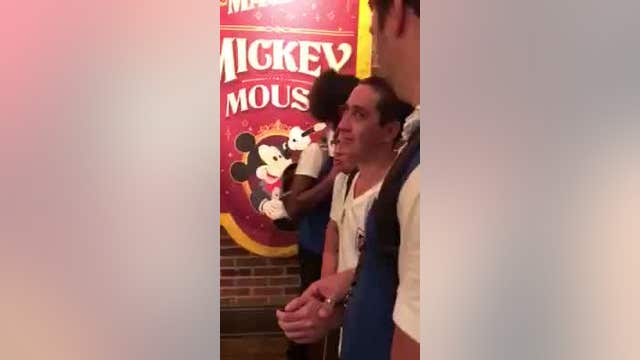 EMOTIONAL: 21-year-old, who's blind, meets Mickey