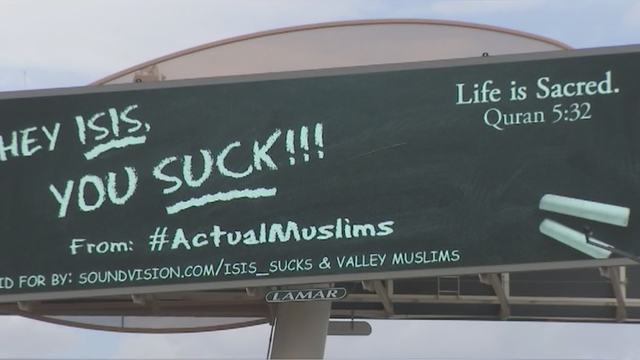 Muslim group condemns ISIS on valley billboard