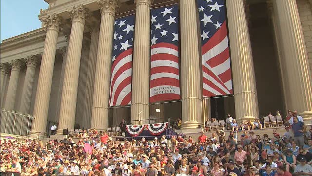 Celebrating the Fourth of July with Declaration of Independence reading, parade, fireworks