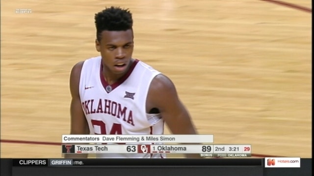 Hield's 30 points lead No. 1 Oklahoma past Texas Tech 91-67