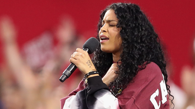 Jordin Sparks has subtle message during national anthem rendition