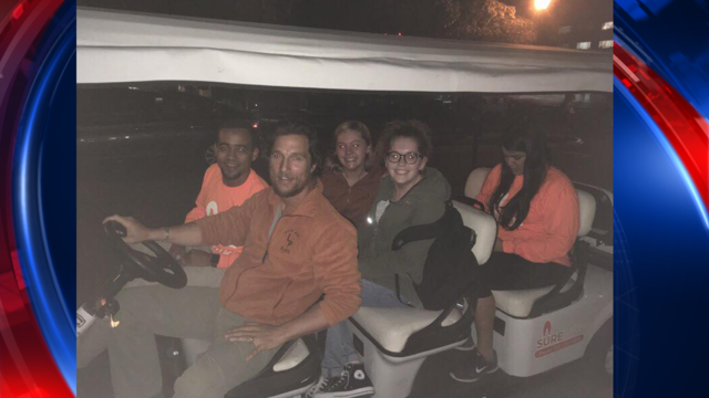 Matthew McConaughey surprises UT students with ride home