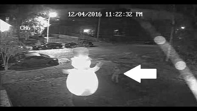 'Grinch' caught on video stabbing Frosty the Snowman inflatable