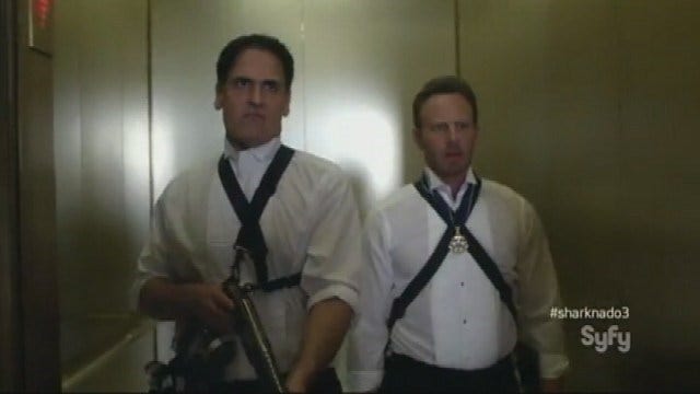Mark Cuban stars as president in Sharknado 3