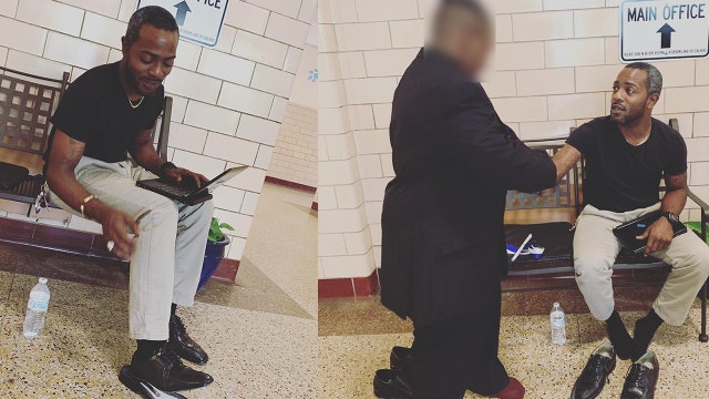 Virginia substitute teacher gives shoes off his feet so student can walk across graduation stage