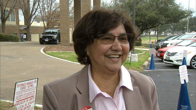 Texas Democratic gubernatorial candidate Lupe Valdez casts early vote