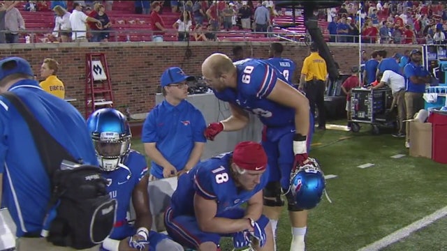 Old friends reunite on sideline during SMU homecoming game
