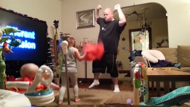 Hidden camera catches dad busting out rad dance moves