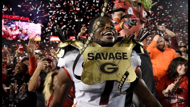 'Dawgs run wild: Georgia beats Oklahoma 54-48 in Rose Bowl