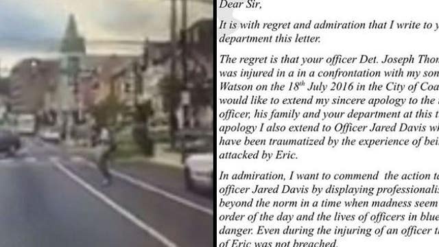 Father of man who allegedly threw rock at patrol vehicle writes heartfelt letter