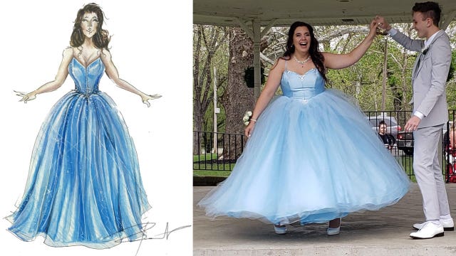 Teen hand-makes dream dress for prom date after retail version was too expensive