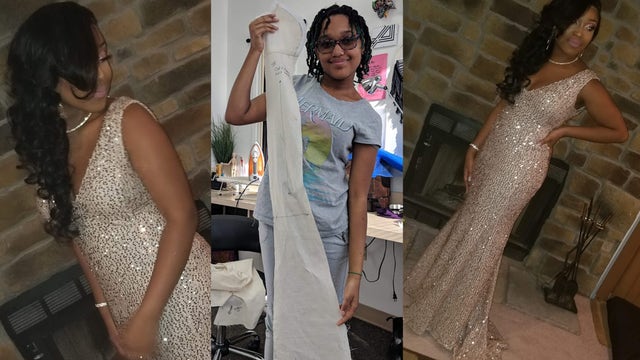 'Felt like a princess': 14-year-old girl creates big sister's prom dress from scratch
