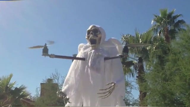 Scare in the air; Mesa man uses drone for Halloween