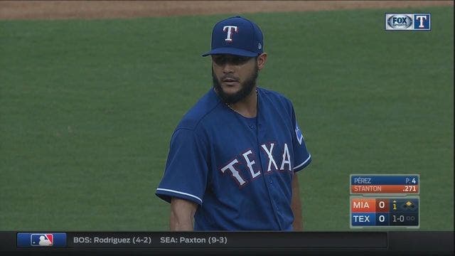 Stanton hits 2 more home runs, Marlins beat Rangers 4-0